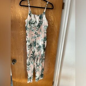 Old Navy kids linen blend tropical print jumpsuit XXL plus